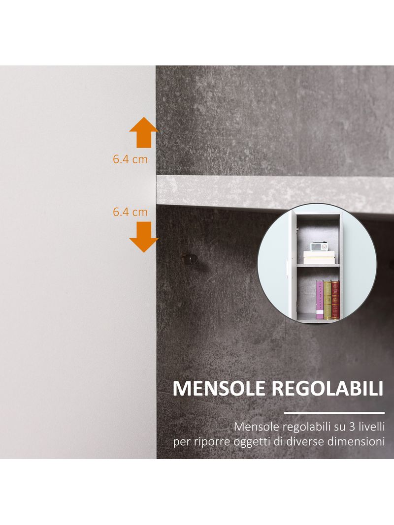 Mobile a Colonna per Bagno 30x30x180 cm in Legno Effetto Cemento Grigio -  BricoBravo