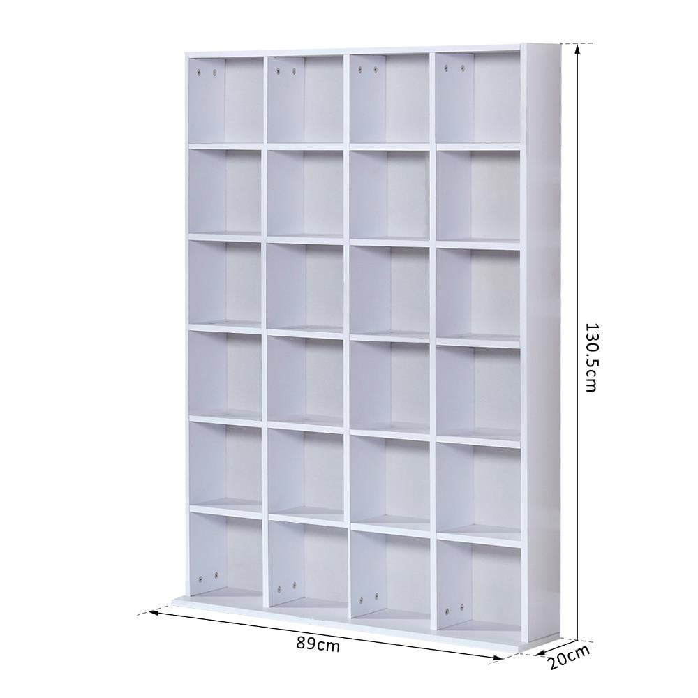 Homcom mobile libreria legno 24 scomparti bianco 130.5x89x20cm - BricoBravo