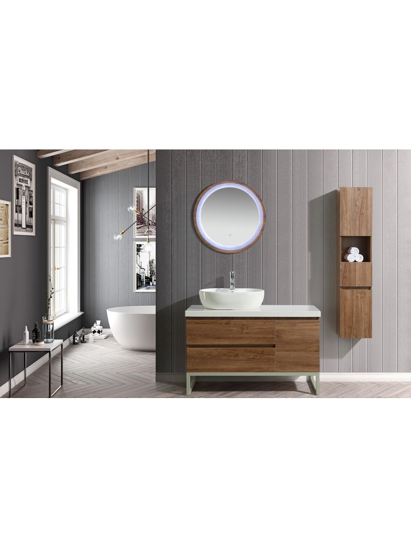 Mobile Bagno Sospeso 120 cm Lavabo Specchio e 1 Pensile Vorich