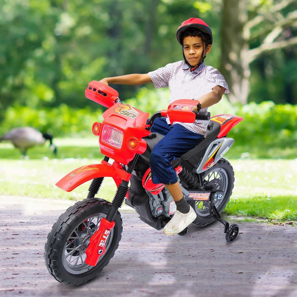 Homcom moto cross elettrica bambini rotelle rosso - BricoBravo
