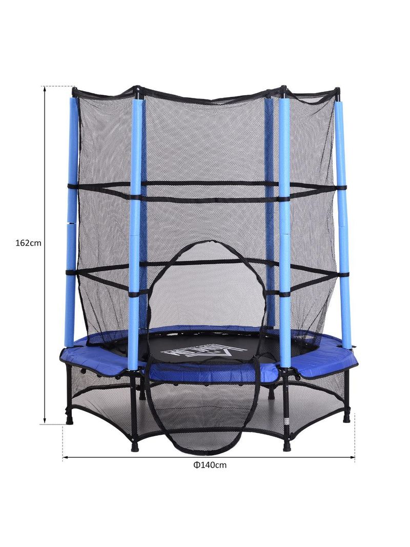 Trampolino Con Rete Di Sicurezza VirtuFit 140 Cm - Nero, Per Bambini, Giardino E Divertimento