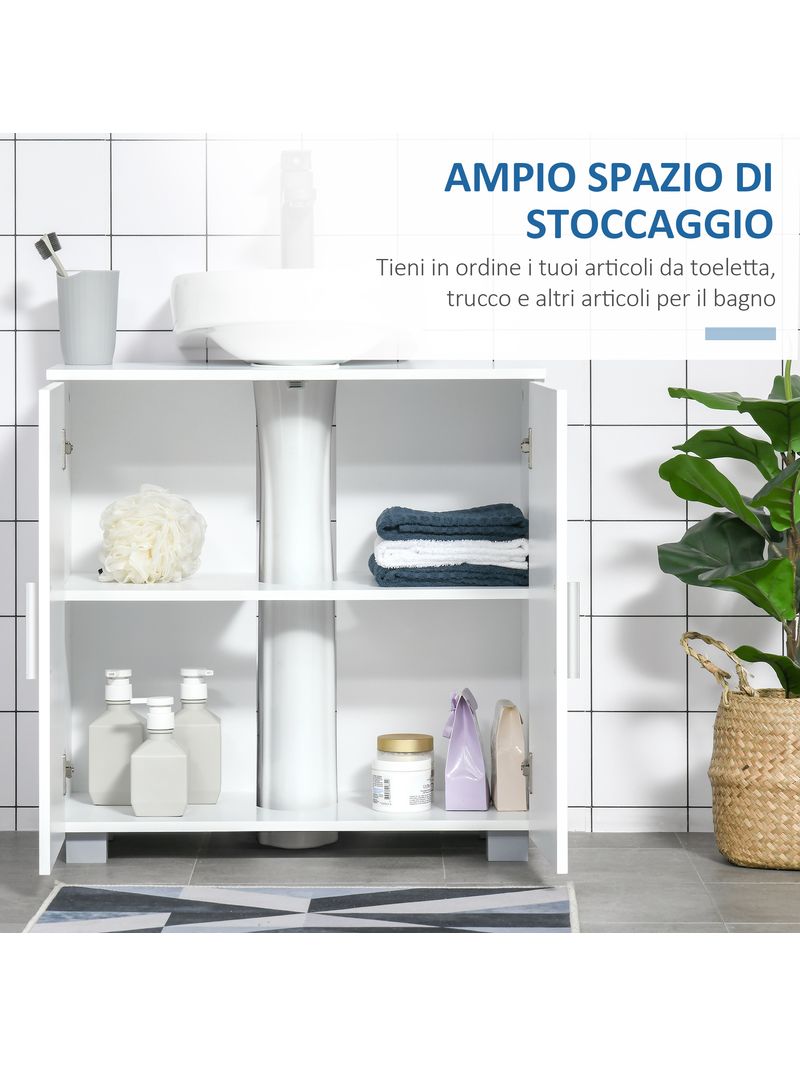 Mobile Sottolavello da Bagno 60x30x60 cm in MDF Bianco – acquista su  Giordano Shop