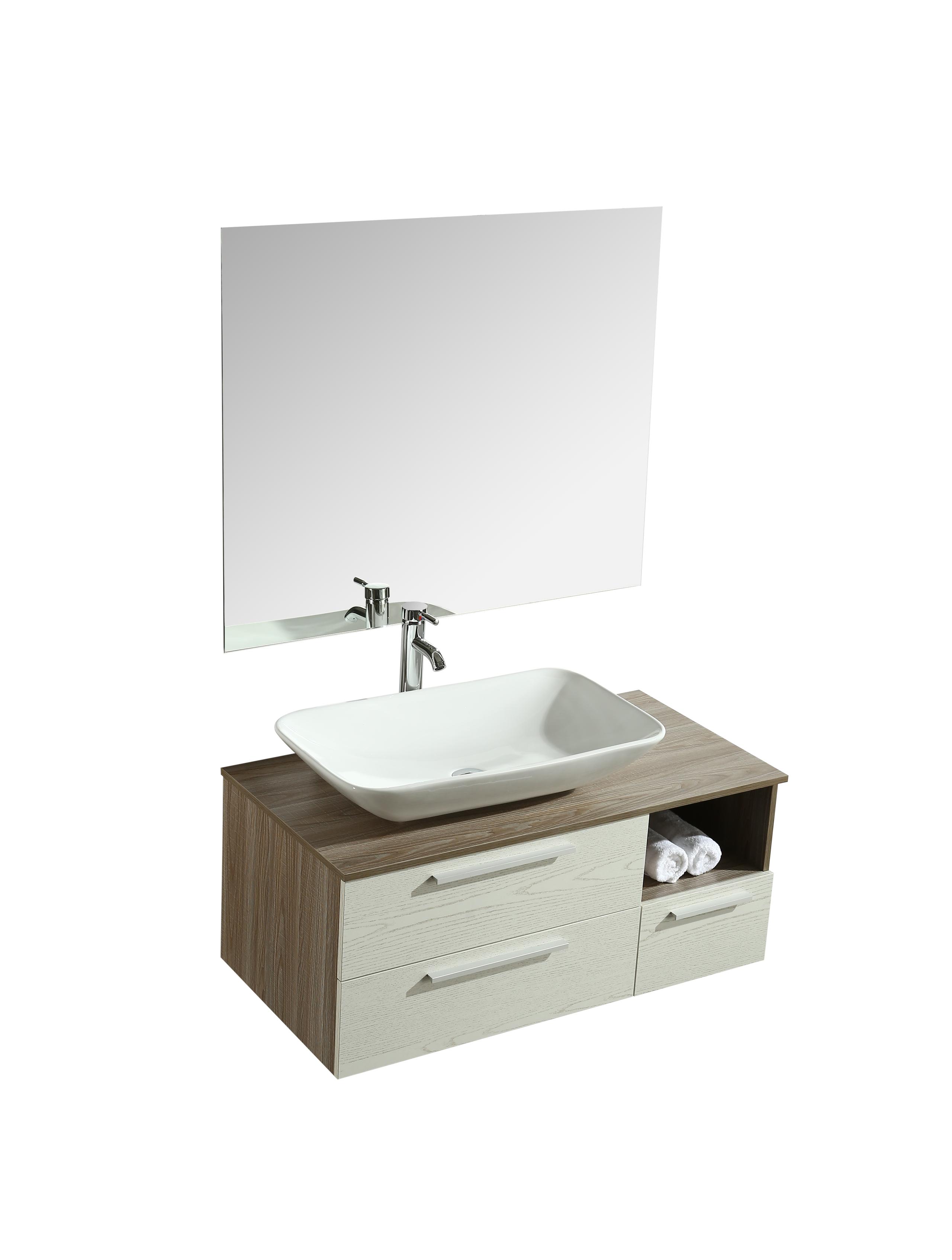 Set Mobile Lavabo Specchio LED Arredo Bagno Moderno Londra100