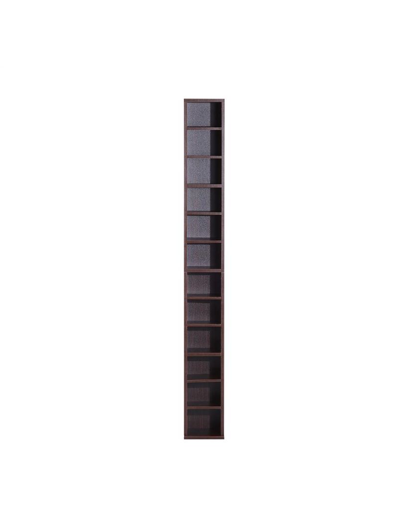 Homcom mobiletto colonna libreria parete mensole legno marrone 21x20x175cm  - BricoBravo