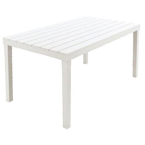 Tavolo da giardino in plastica effetto legno 138 x 78 x72h cm - Sumatra -  Bianco