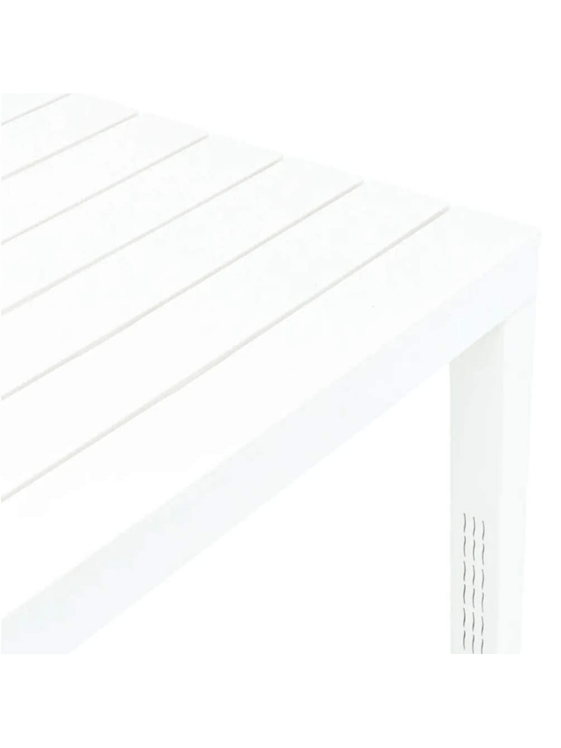 Tavolo quadrato da giardino 78x78x72h cm in plastica effetto legno colore  bianco Tomaino - BricoBravo