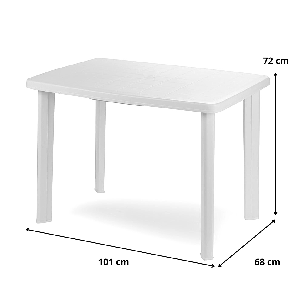 Tavolo da Giardino in plastica Rettangolare, esterno 4-6 posti,101 x 68 x  72 cm - Tomaino 