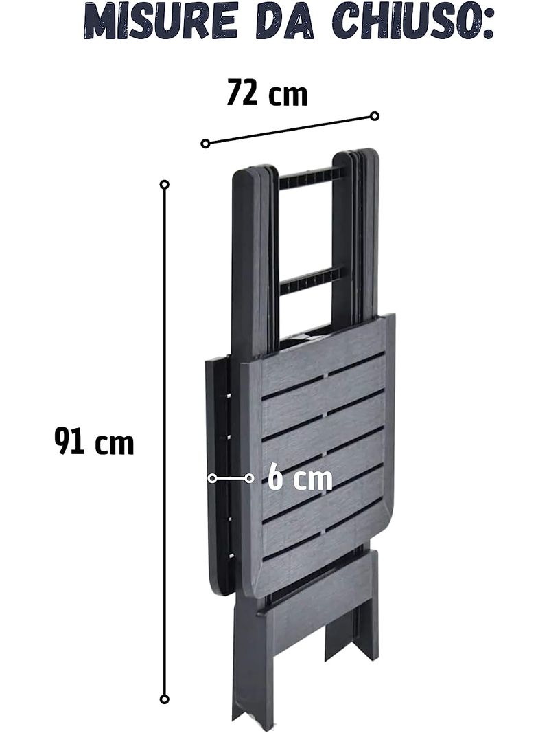 Tomaino - Tavolo Plastica Pieghevole, Da Interno Ed Esterno - Tavolo Da  Giardino Effetto Legno 79x72 cm (Verde) : : Giardino e giardinaggio