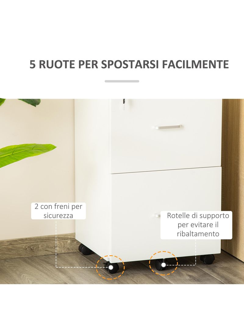 Cassettiera 2 Cassetti da Ufficio 43x45x72 cm con Ruote in MDF e Truciolato  Nero – acquista su Giordano Shop