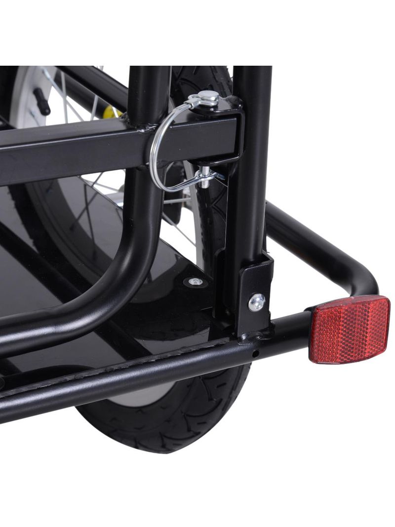 HOMCOM Rimorchio Per Bicicletta In Acciaio, 144×59×80 Cm, Capacità 40 Kg, Copertura Impermeabile, Ideale Per Spesa E Escursioni - Foto 10