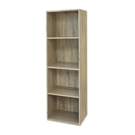Libreria scaffale legno 40x29x132cm mobile 4 ripiani casa ufficio colore Rovere
