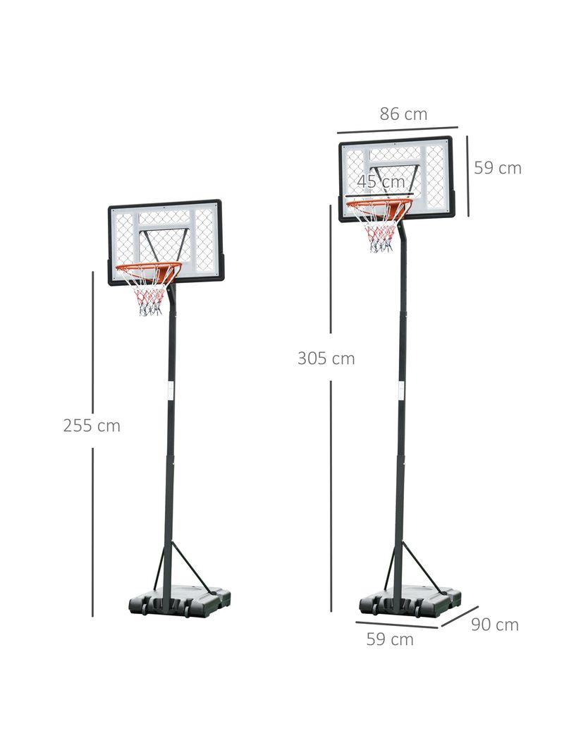 Canestro Basket da Esterno Altezza Regolabile 302-352 cm in Acciaio con  Ruote Nero – acquista su Giordano Shop