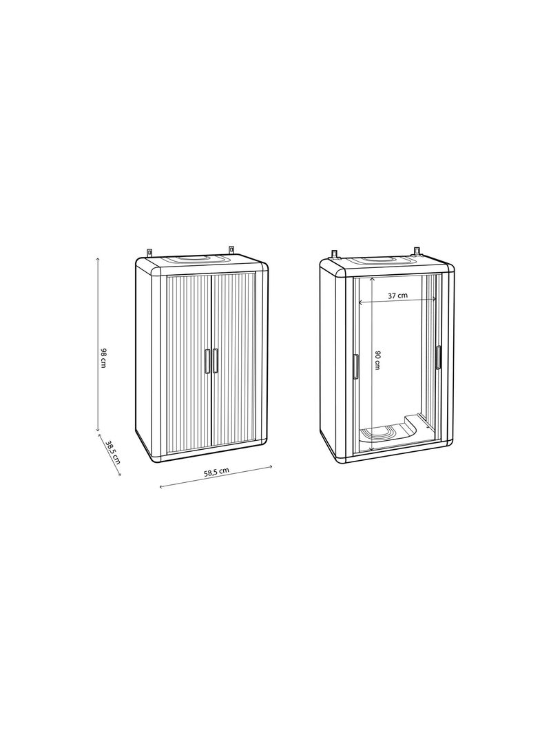 HIMALAYA - Mobile copricaldaia in PVC con porta a serrandina