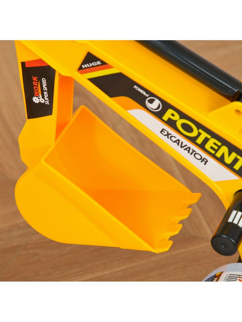 Baroni Toys Ruspa Gialla Giocattolo per Bambini, Escavatore spingi e vai con Pala Mobile, Sistema Antiribaltamento, da 1 a 4 Anni, Gialla