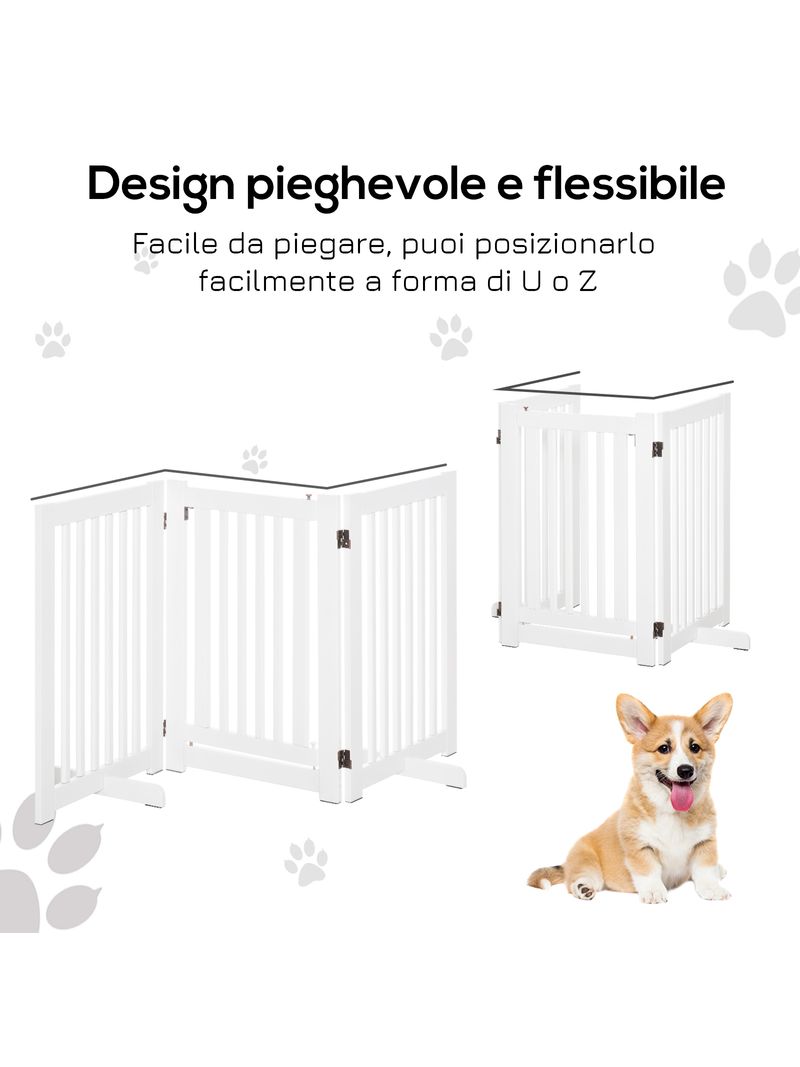 Cancello Per Cani Unipaws - Legno, Pieghevole, 91x152 Cm, Grigio Chiaro, Autoportante - Foto 11
