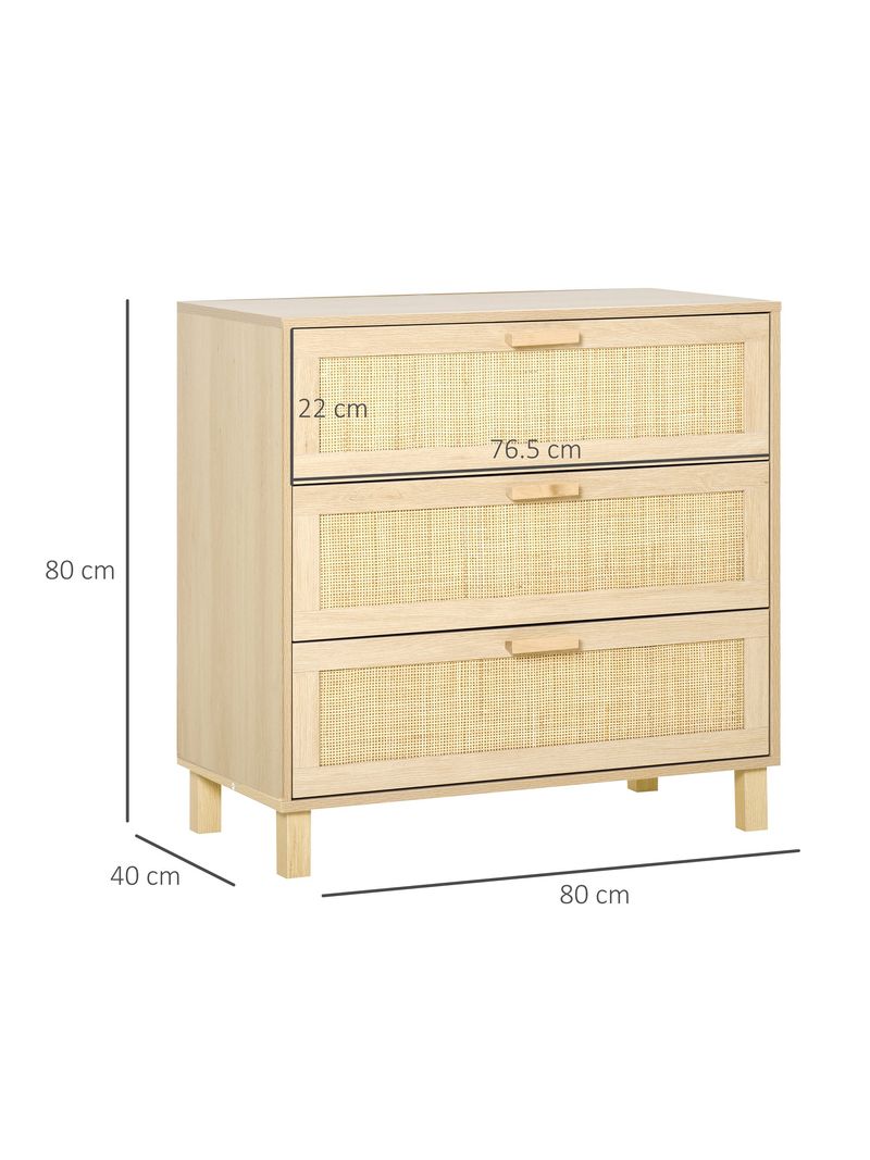 Cassettiera Portatile Mondo Viro In Legno Con 3 Cassetti - 39x30x29.5cm Per Casa E Ufficio - Foto 2