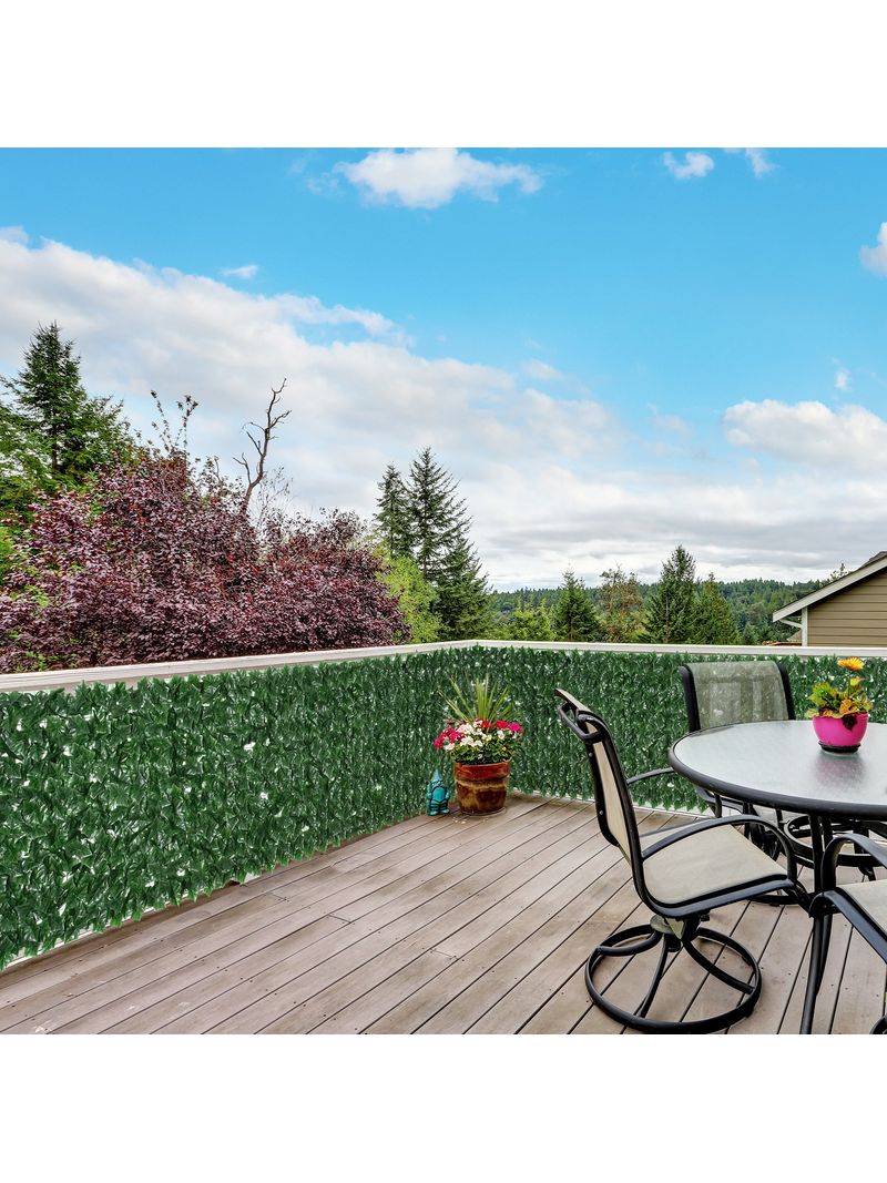 Outsunny Rotolo Di Siepe Artificiale In PE Anti-UV Foglie Verde Scuro