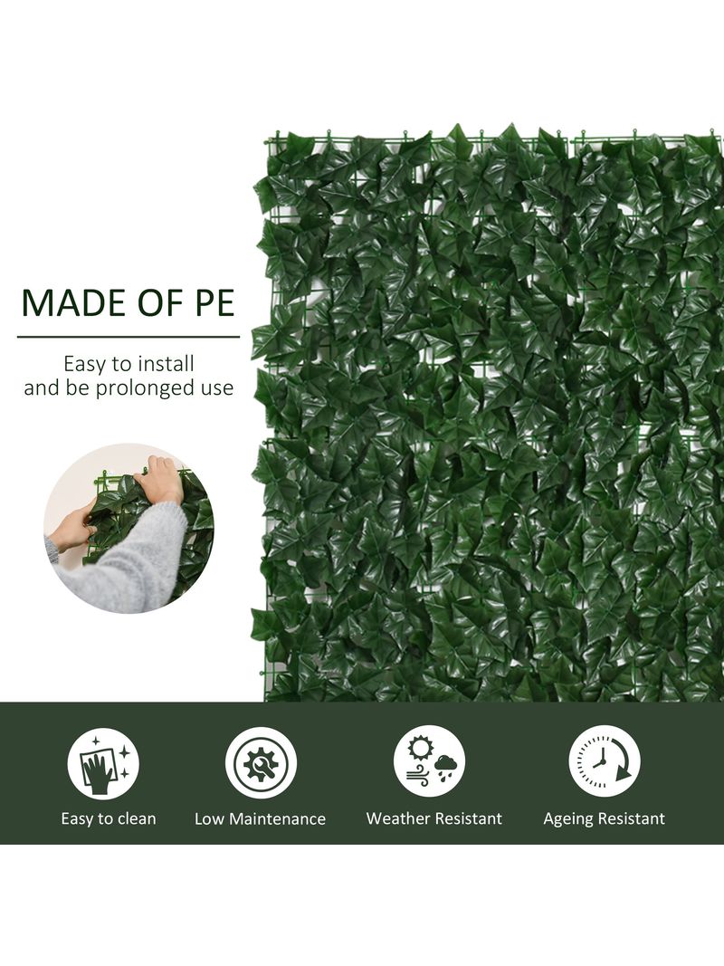 Siepe artificiale 3x1 m per balcone e giardino con foglie verde scuro -  BricoBravo