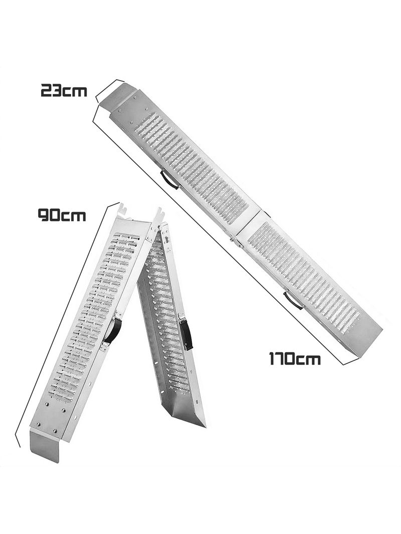 Rampa da carico auto e moto Alluminio Portata Max 500Kg Lunghezza