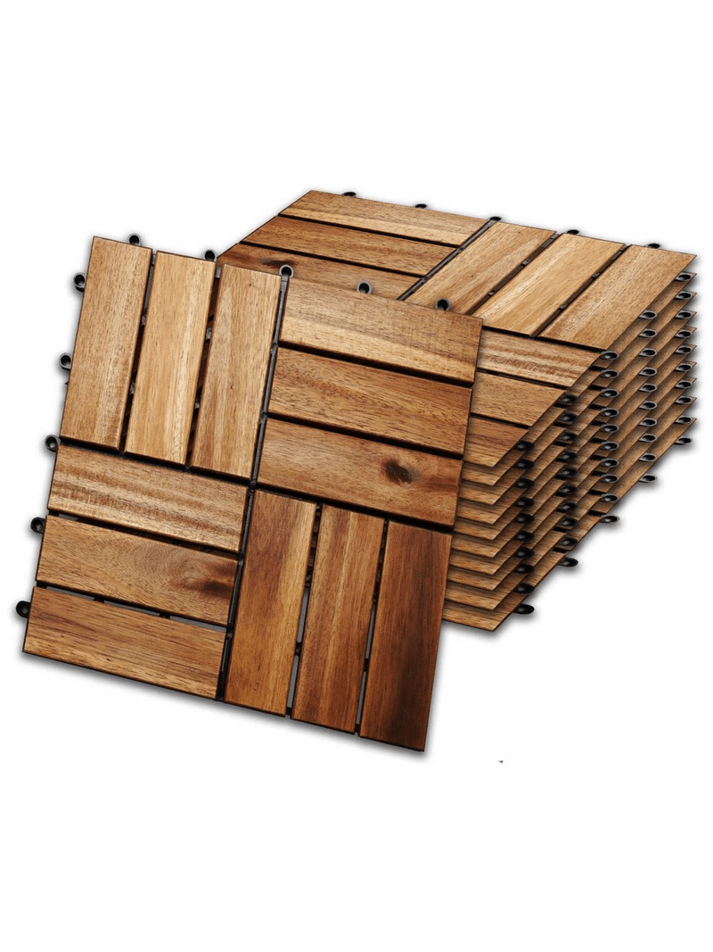 Piastrelle In Legno Di Acacia Per Esterni - 30x30 Cm, 1 M², Per Terrazza, Giardino E Balcone - Foto 5