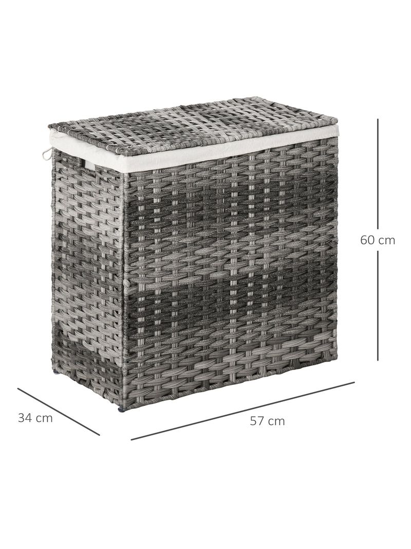 Cesto Portabiancheria Pieghevole KESSER - Con Coperchio E Sacchetti, Capacit&agrave; 100L