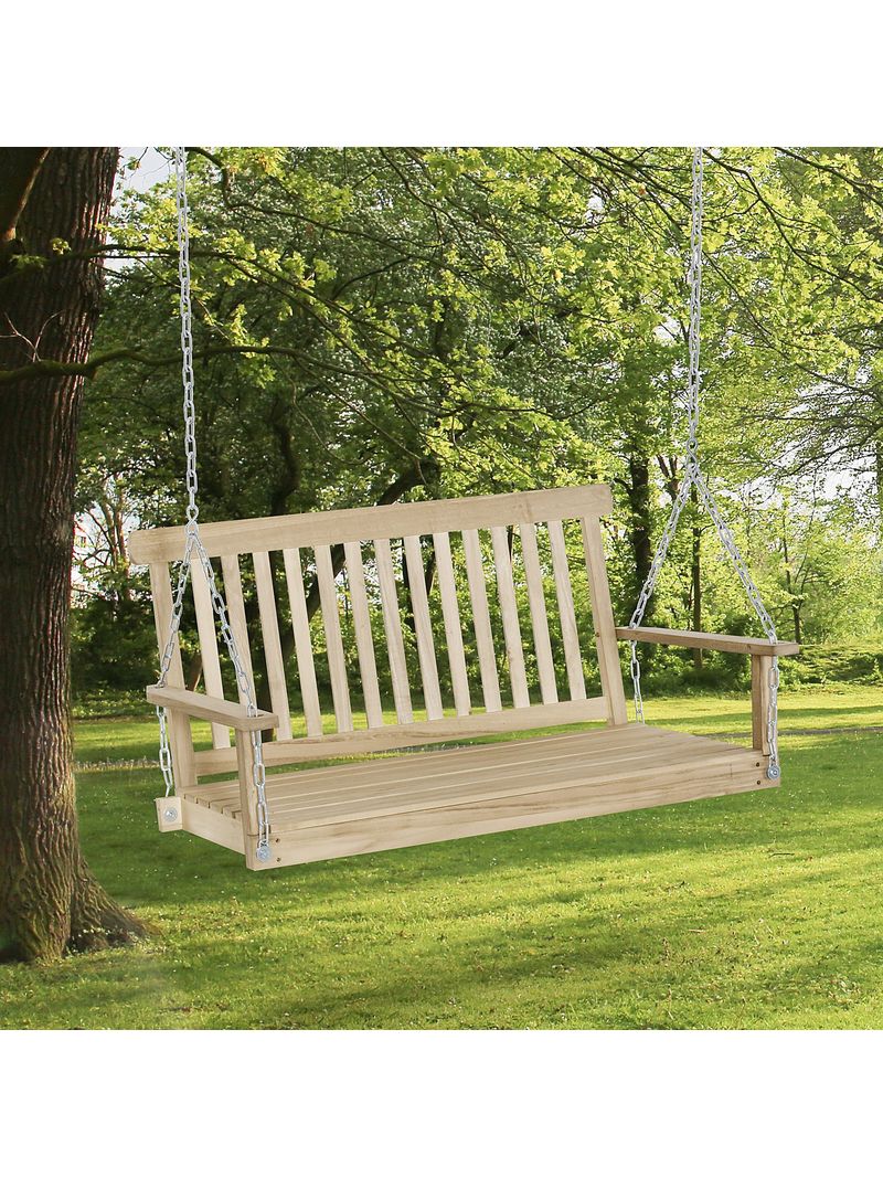 Dondolo Da Giardino In Legno Di Larice - 3 Posti, Marrone Rustico, Portata 300kg