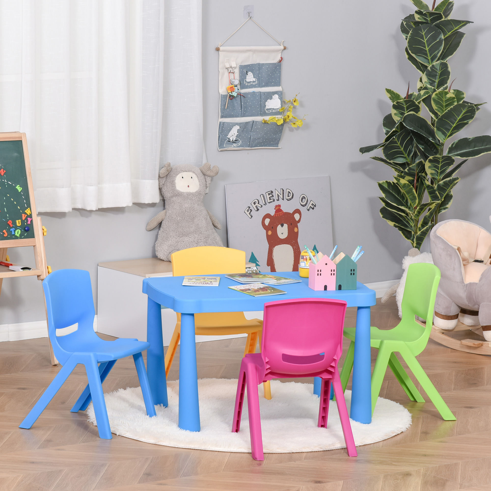 4 Sedie per bambini sedia per bambini impilabili e colorate per interno  esterno - BricoBravo