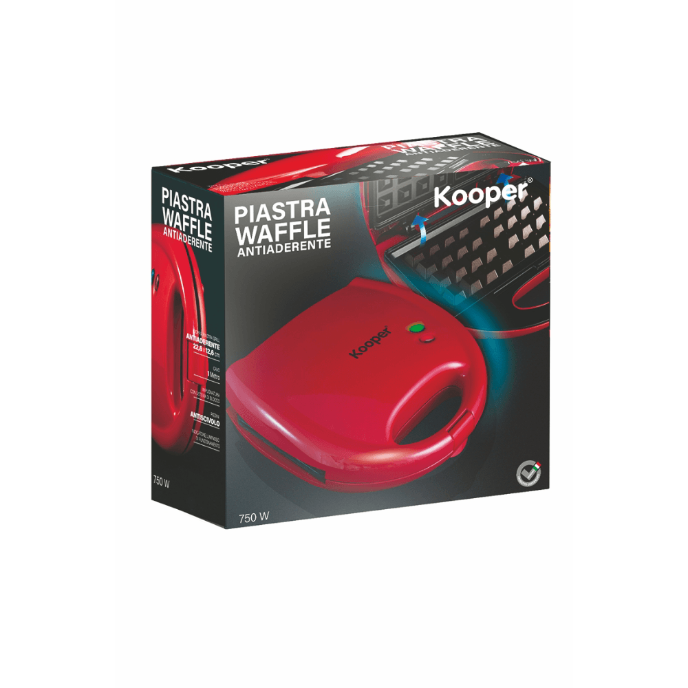 Tostiera per toast piastra elettrica per waffle 750W regolabile rossa -  BricoBravo