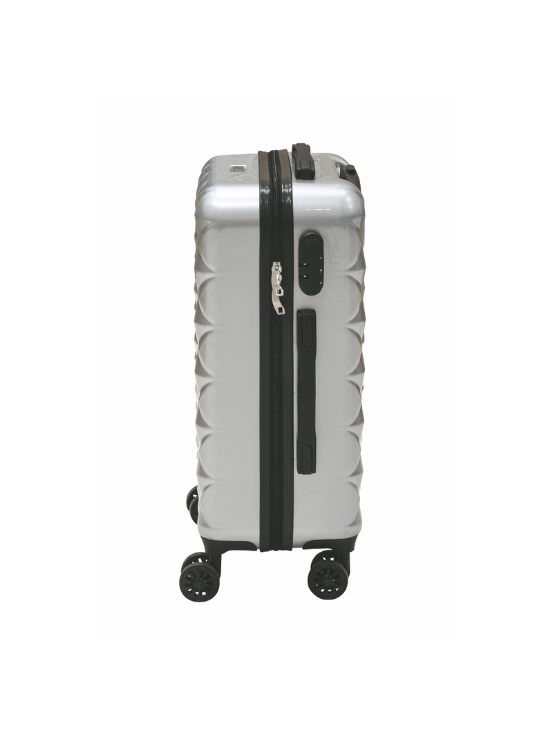 Valigia trolley bagaglio a mano con 4 ruote girevoli 360° chiusura con  combinazione DIAMOND - Silver