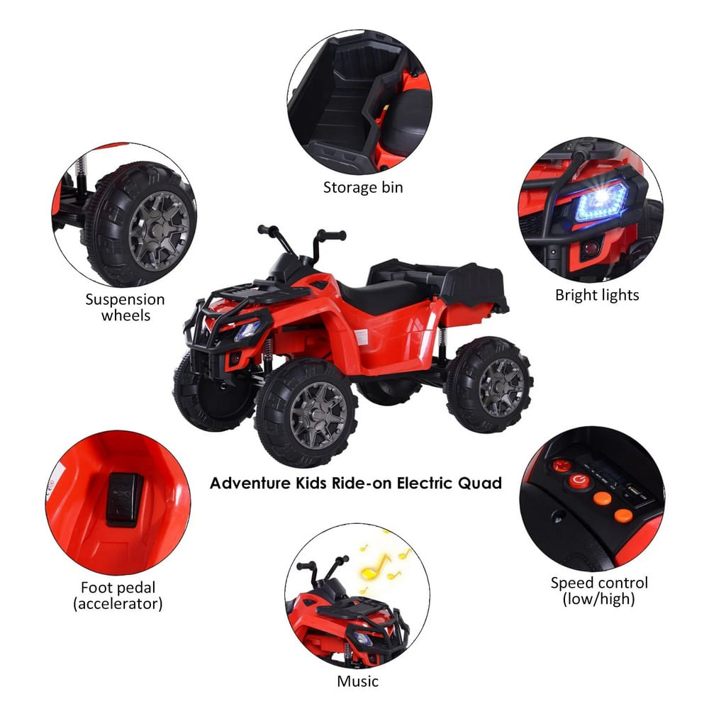 Mini quad elettrico giocattolo per bambini con luci e suoni e  ammortizzatori - BricoBravo