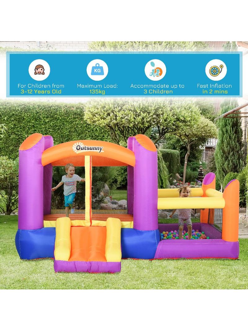 Castello gioco gonfiabile per bambini con scivolo e piscina multicolor  giardino - BricoBravo