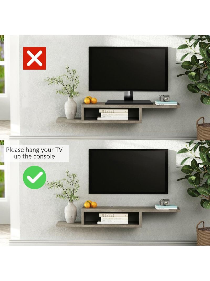 Mobile TV Sospeso In Legno Massello 140cm - Pensile Moderno Per Soggiorno E Camera Da Letto Con Design A Parete - Foto 8