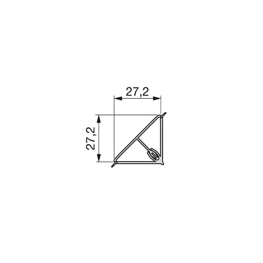 Alzatina triangolare per cucina, con accessori per installazione, 4,7 m,  plastica, anodizzato satinato. 8952863 emuca