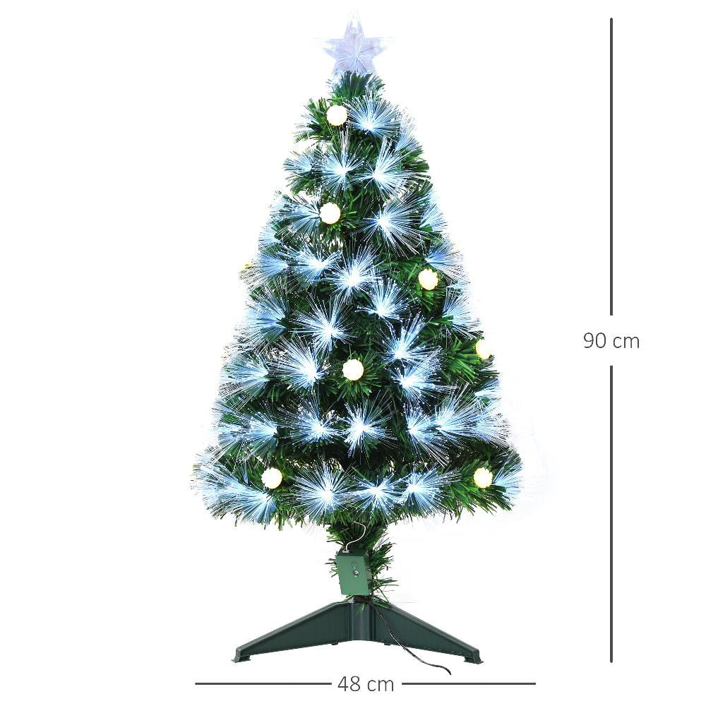 Albero Di Natale Artificiale GYMAX 150cm Con Luci LED A Fibra Ottica, 170 Rami, Base Metallica
