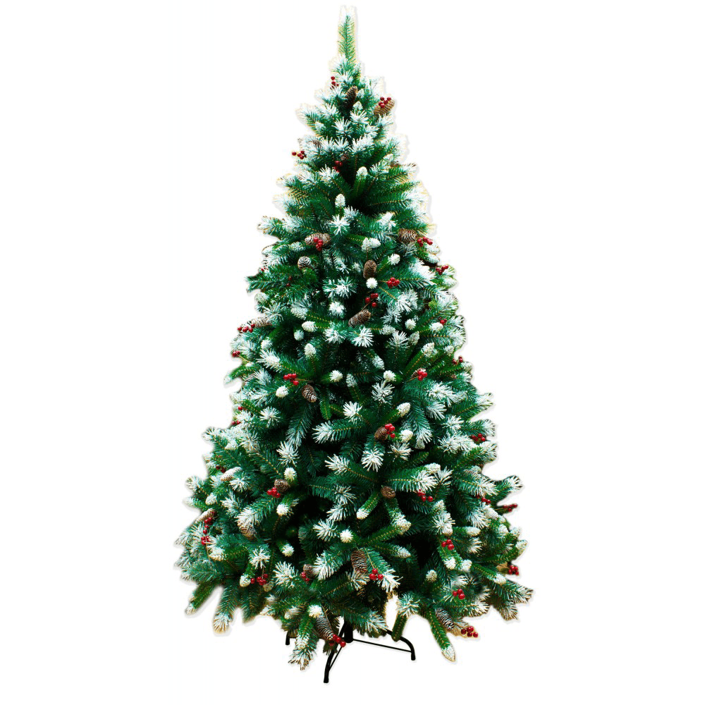 Albero di Natale CANADA 240 cm Abete 1668 rami con pigne bacche e neve -  BricoBravo