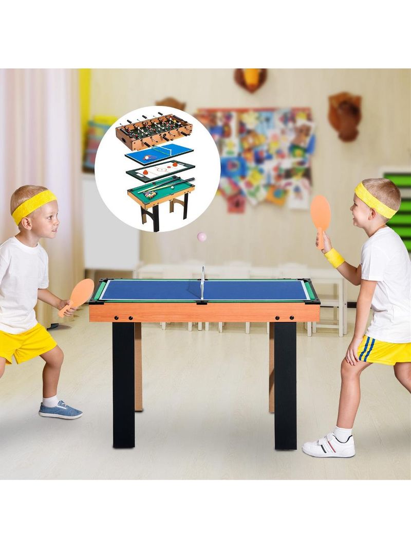 Tavolo Da Gioco 4 In 1 Pieghevole - Hockey, Biliardo, Calcio Balilla E Ping Pong - Foto 4