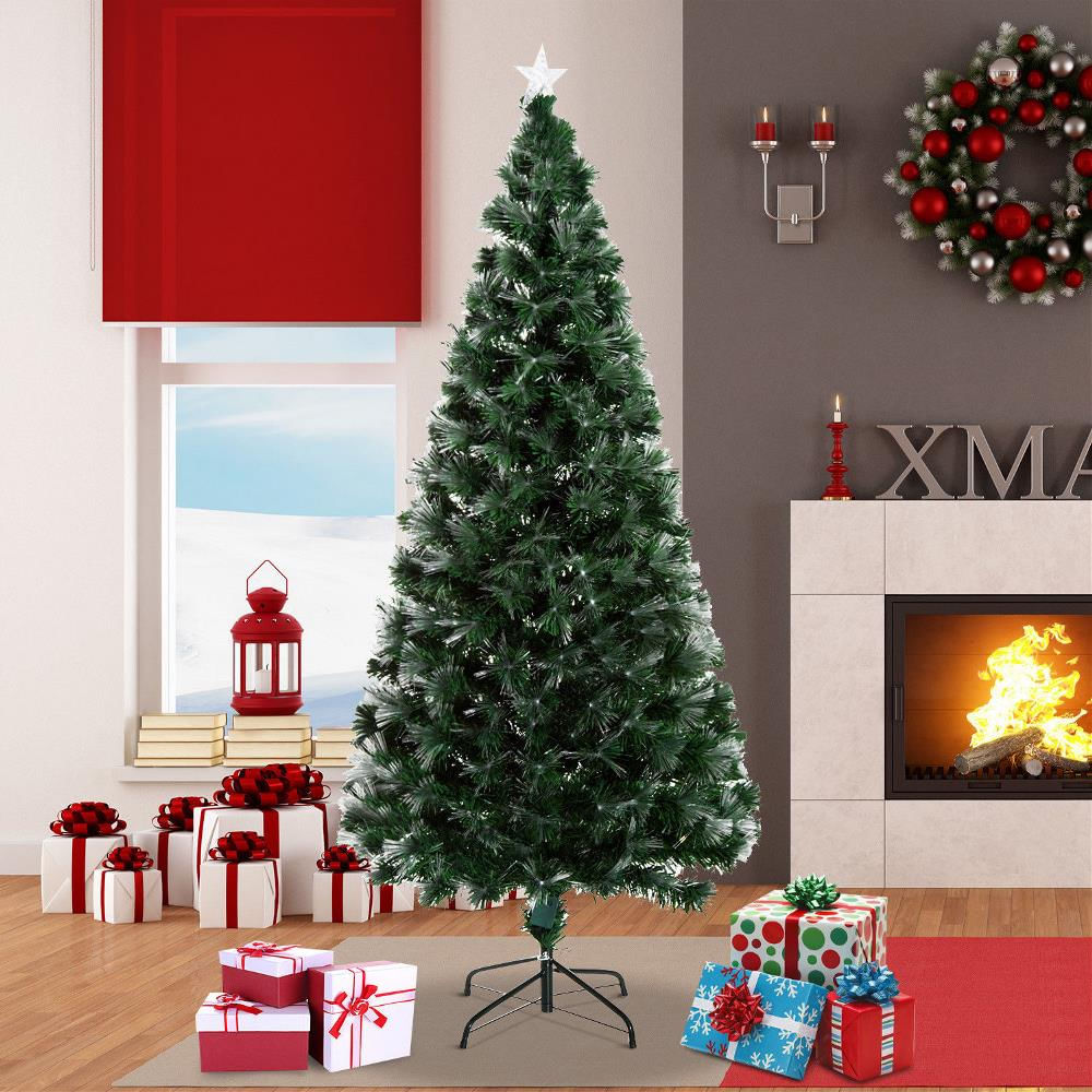 Quante Luci Per Un Albero Di 180 Cm Albero di natale 180cm in pvc fibre ottiche foltissimo con 230 luci a