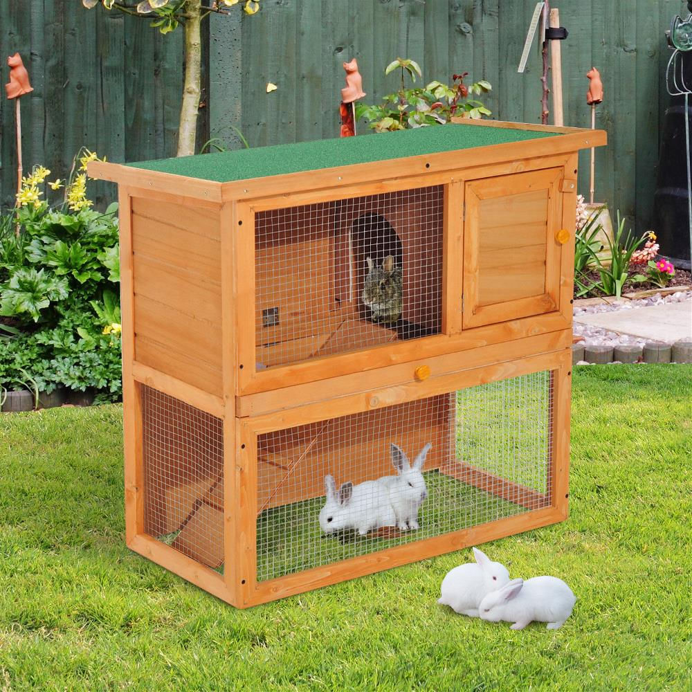 EUGAD 0039HT Gabbia per Conigli Criceto Conigliera da Esterno Giardino Casa per Piccoli Animali in Legno di Abete 