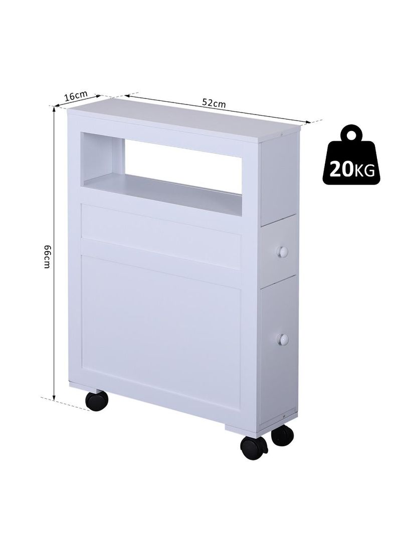 Mobile Bagno Salvaspazio - 3 Ante, 2 Cassetti, Bianco E Grigio - 136x33x15 Cm - ProBache - Foto 2