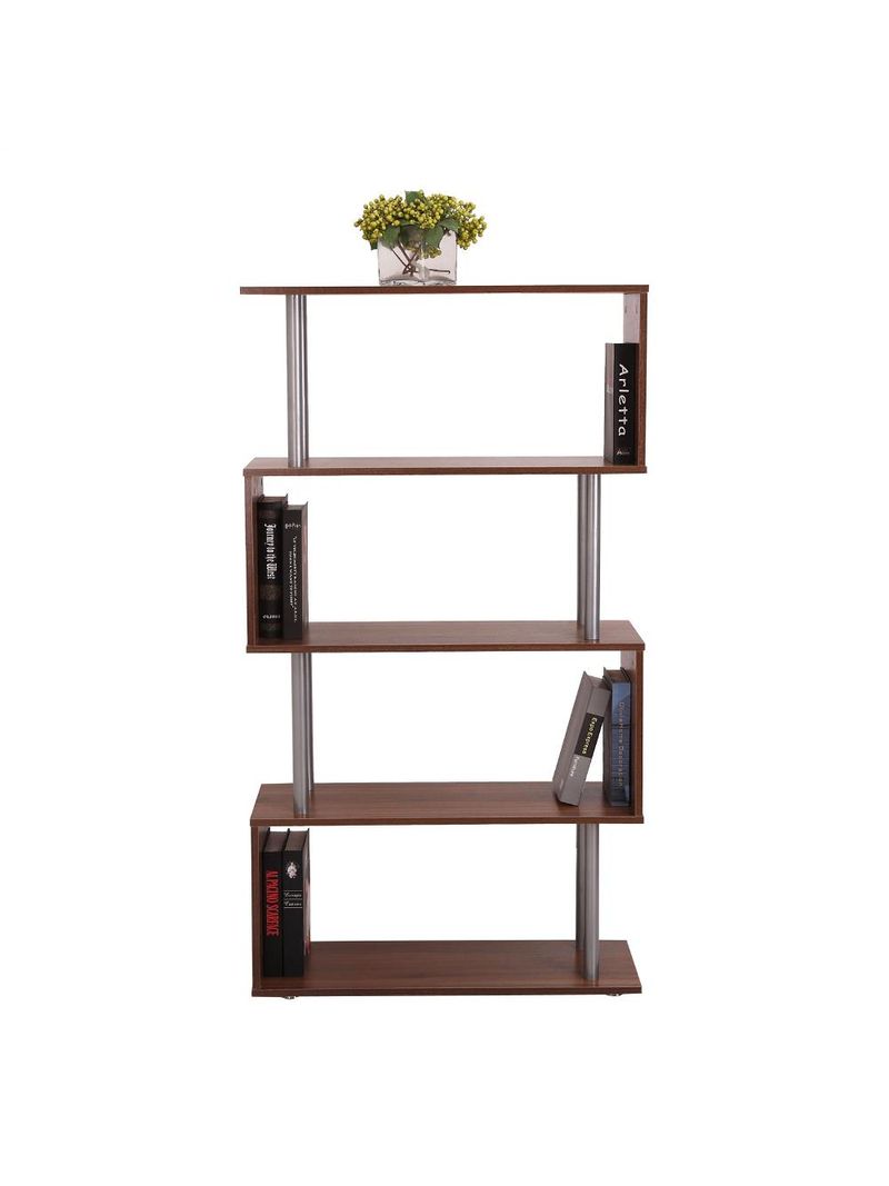 Libreria Da Parete In Legno Noce, 80x30x145cm - BricoBravo