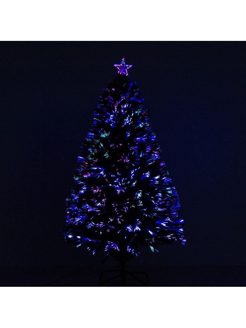 Albero Di Natale COSTWAY 150 Cm Con Luci LED - Rami Densi, Stella Luminosa, Fibra Ottica, Per Casa E Ufficio - Foto 7