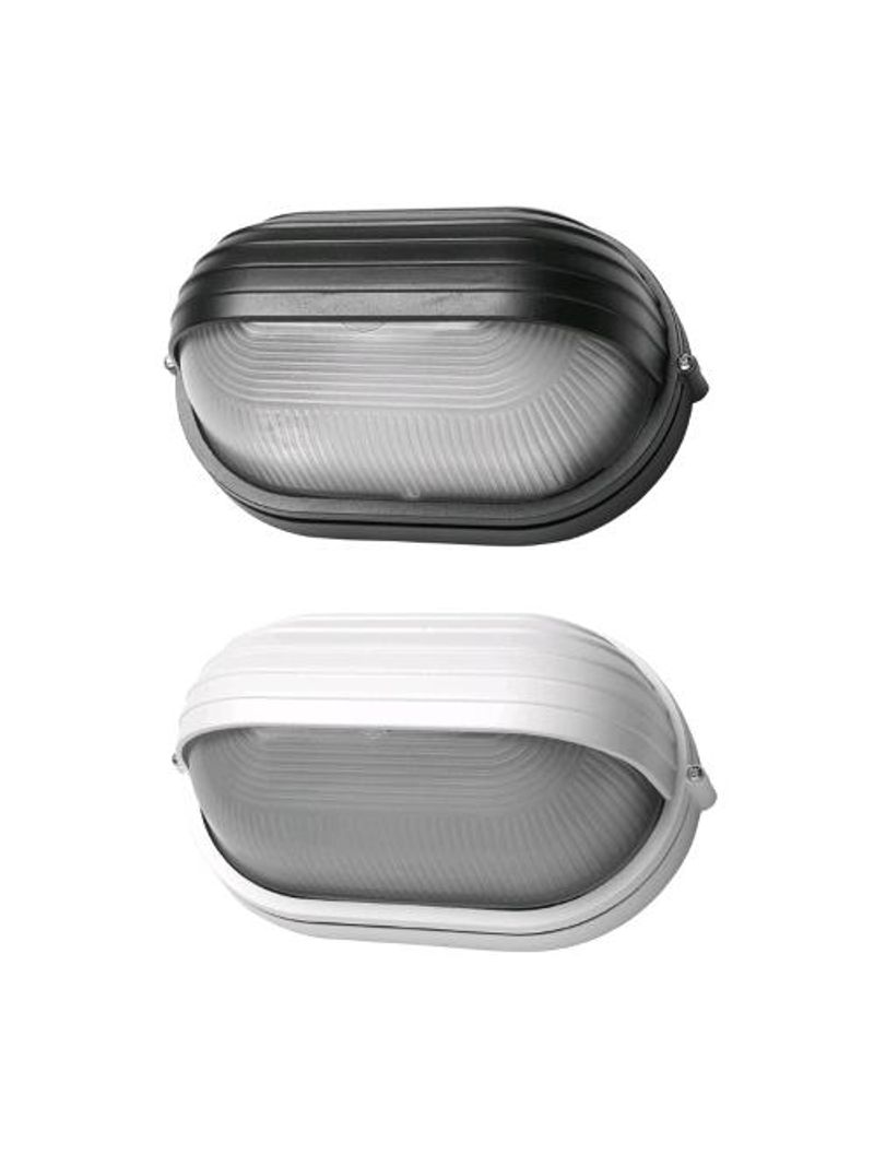 Plafoniera Ovale Con Palpebra Bianca - IP44 Per Interni Ed Esterni, Vetro E Poliammide, Attacco E27 - Foto 14