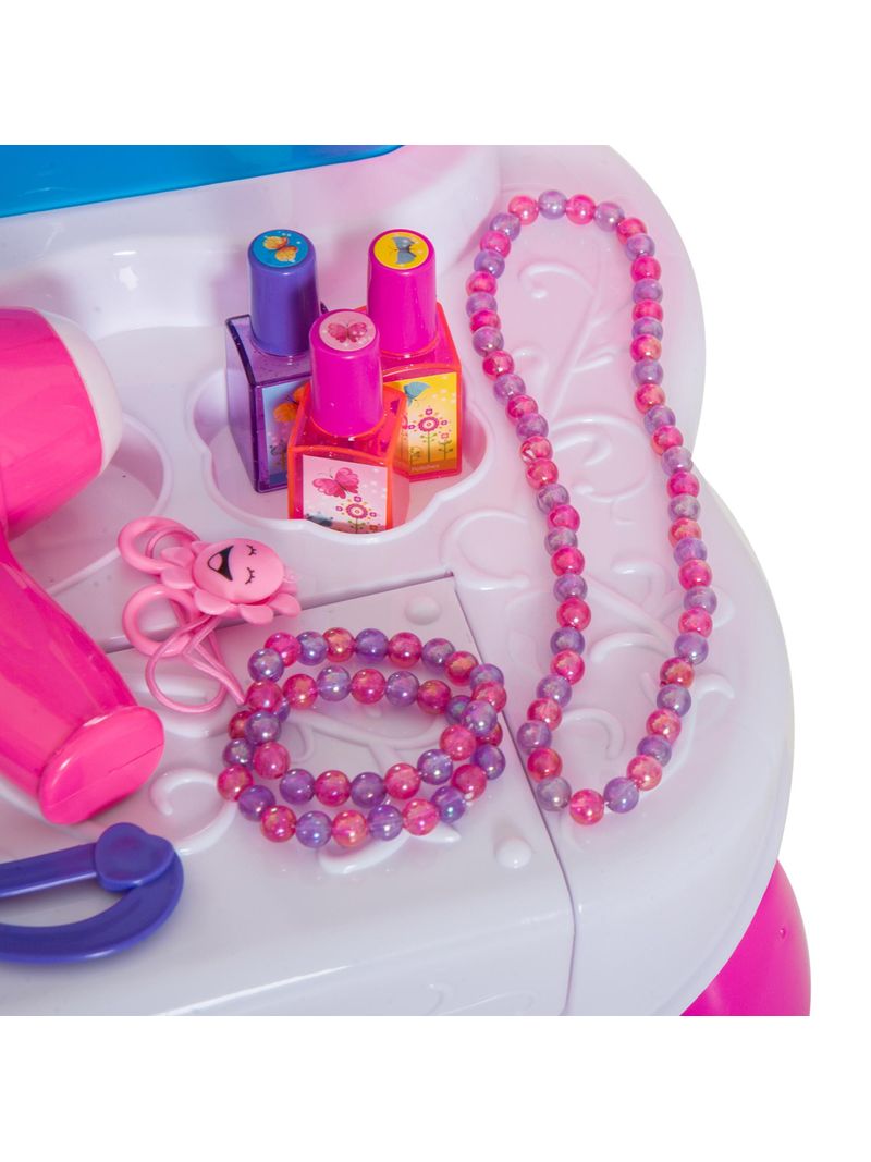 Specchiera Giocattolo per Bambini con Sgabello in MDF Rosa e Bianco -  BricoBravo