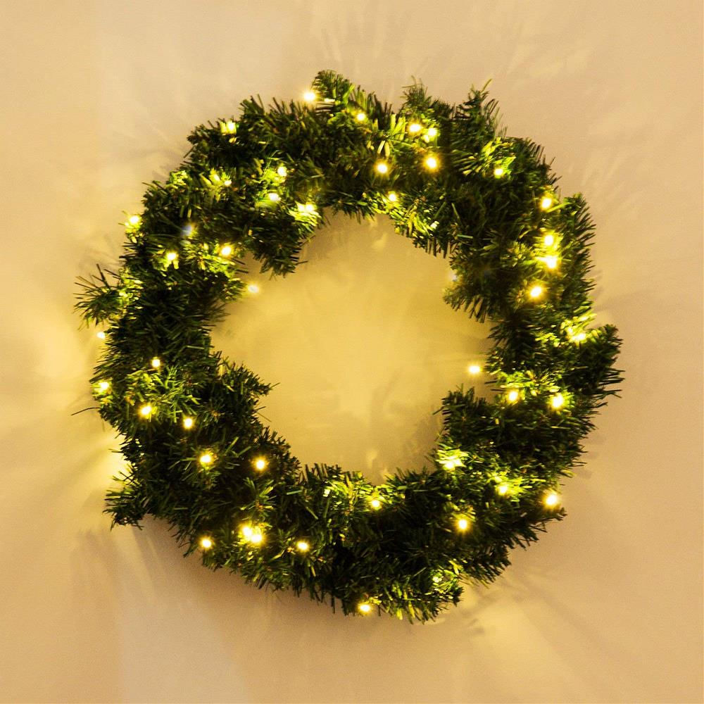 Ghirlanda Natalizia Illuminata A LED 30cm - Con Luci Batteria - Foto 5