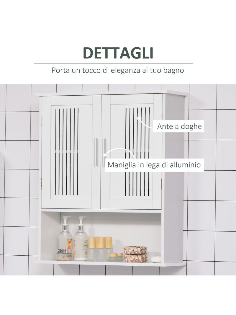 Mobiletto da Bagno a Muro 60x20x70 cm 2 Ante 1 Ripiano Bianco – acquista su  Giordano Shop