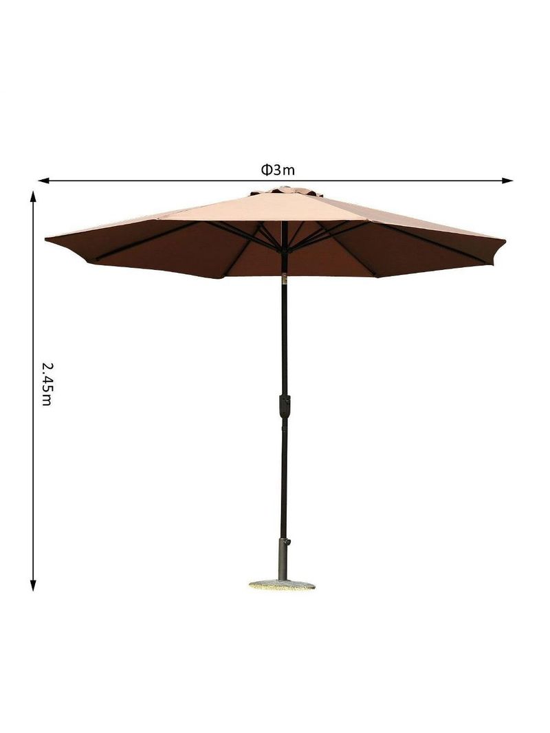 Ombrellone Da Giardino Outsunny 227cm - Inclinabile, Apertura A Manovella, Palo Metallico - Foto 13