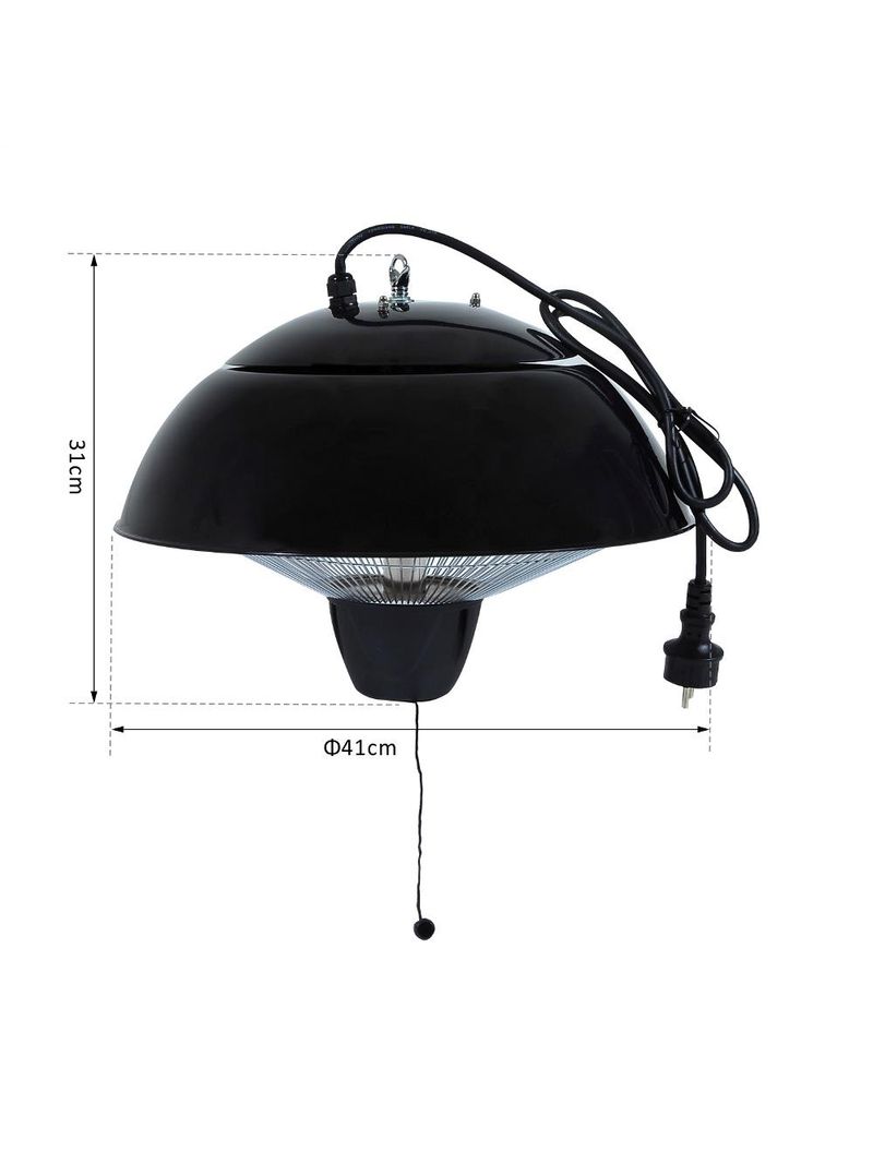 Outsunny Lampada Riscaldante Elettrica per Esterni con Illuminazione Led  1500W - BricoBravo