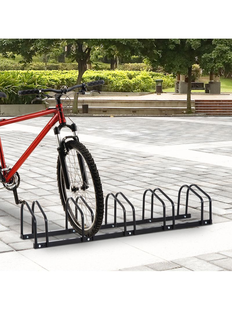 Rastrelliera Bici HOMCOM Per 6 Posti - Acciaio Zincato, Parcheggio Ordine Per Garage - Foto 7