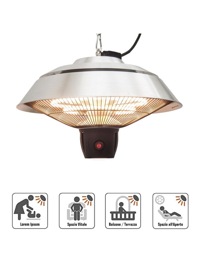 Outsunny Lampada Riscaldante per Esterno Elettrica 1500W con Telecomando -  BricoBravo