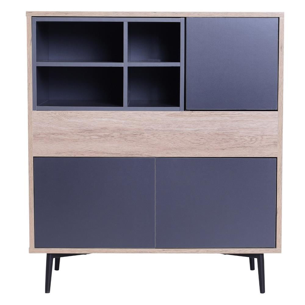 GIOTORENT Scaffale A 6 Ripiani In Metallo Con Cassetto - 42,7x32,3x165,4 Cm - Per Bagno, Cucina, Lavanderia - Nero Opaco - 2